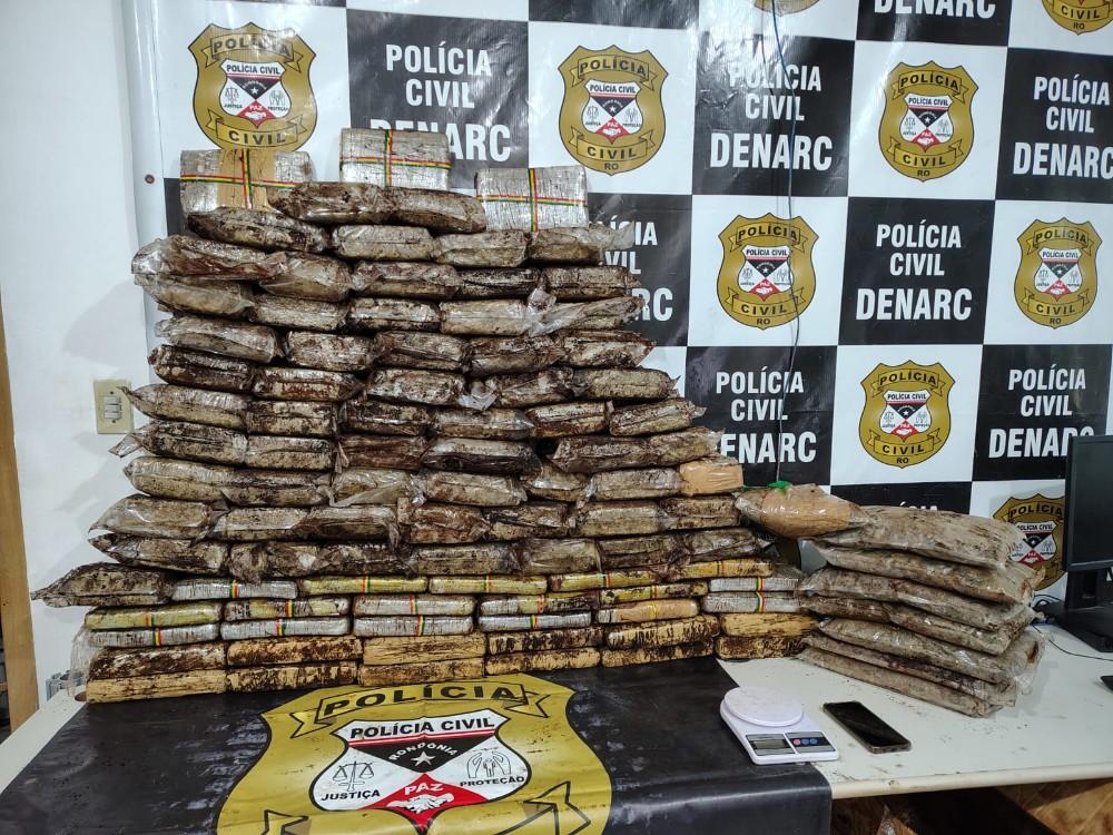 Polícia Civil apreende mais de 100 kg de skunk e prende um em ação do Denarc em Porto Velho