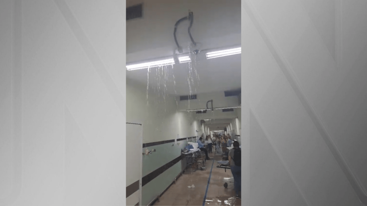 Vídeo: fortes chuvas causam vazamentos em hospital de Belo Horizonte (MG)