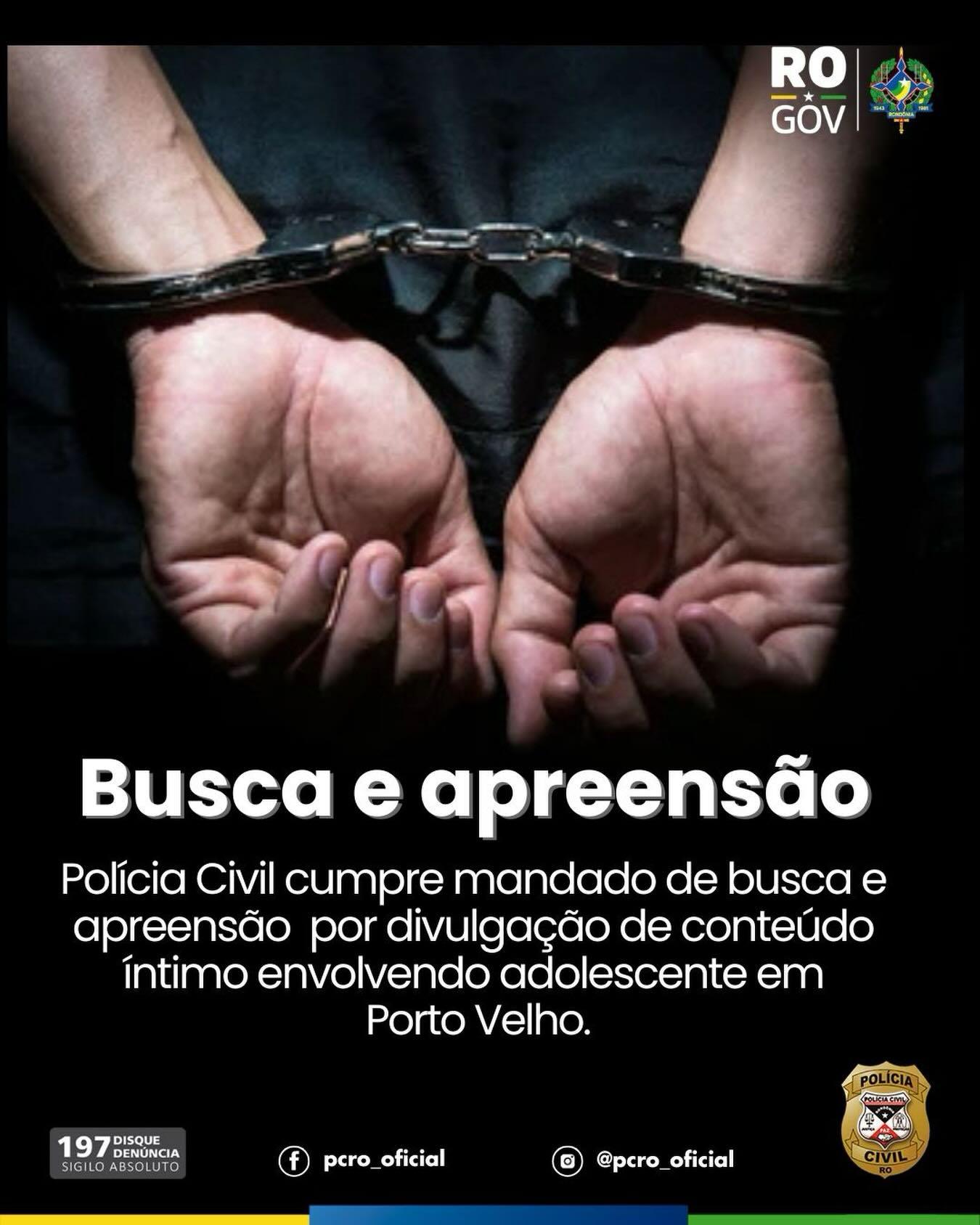Polícia Civil Cumpre Mandado e Apreende Dispositivos em Caso de Divulgação de Conteúdo Íntimo de Adolescente