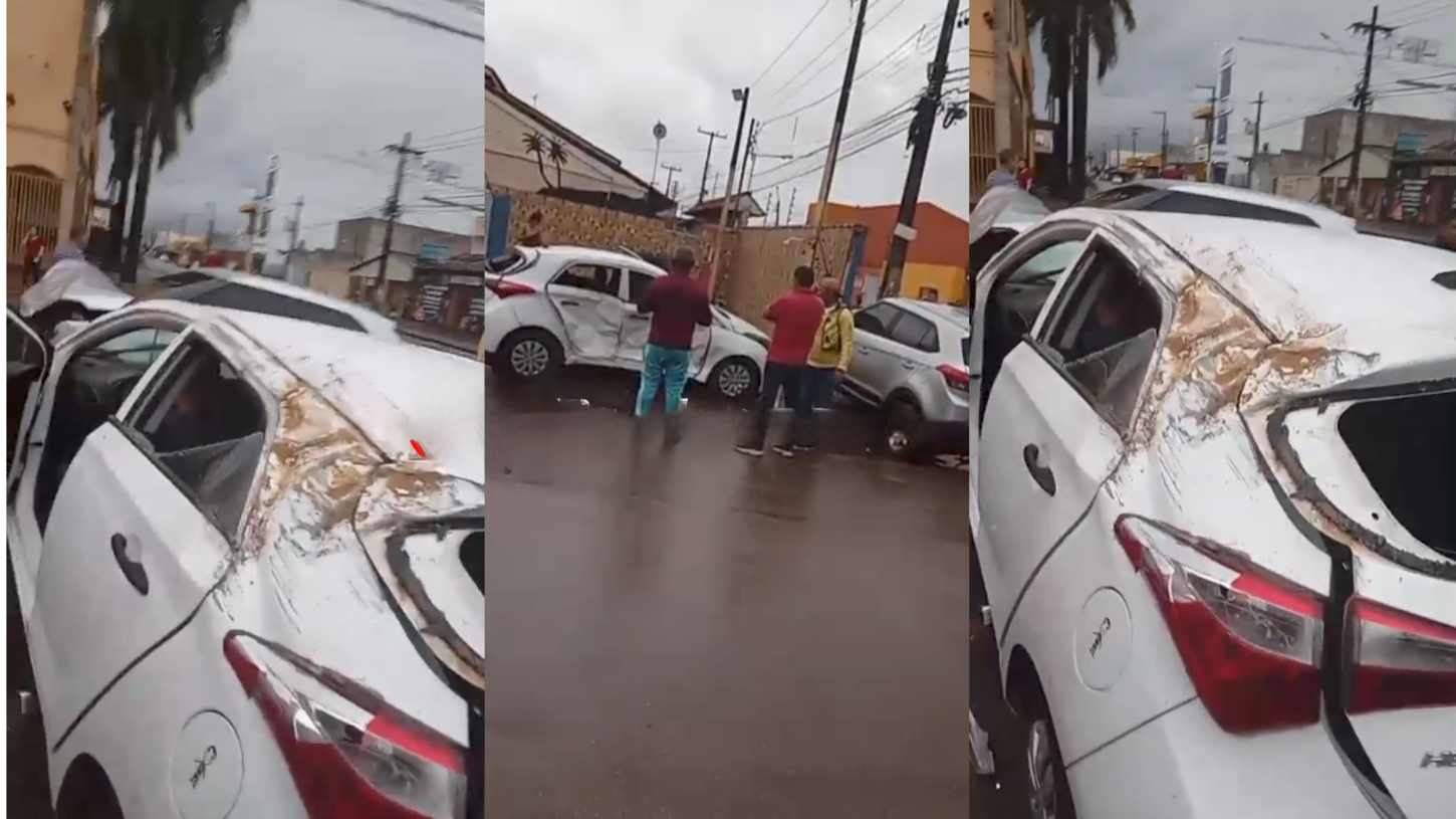 Acidente com capotamento derruba muro e deixa feridos em Porto Velho.