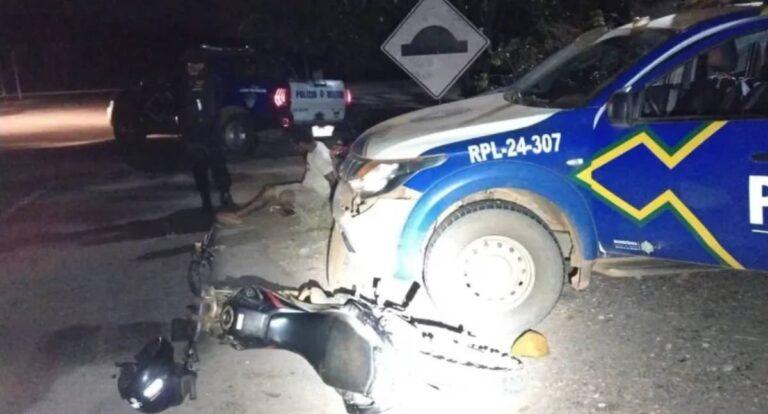 Motociclista embriagado colide contra viatura policial e é preso na RO-383